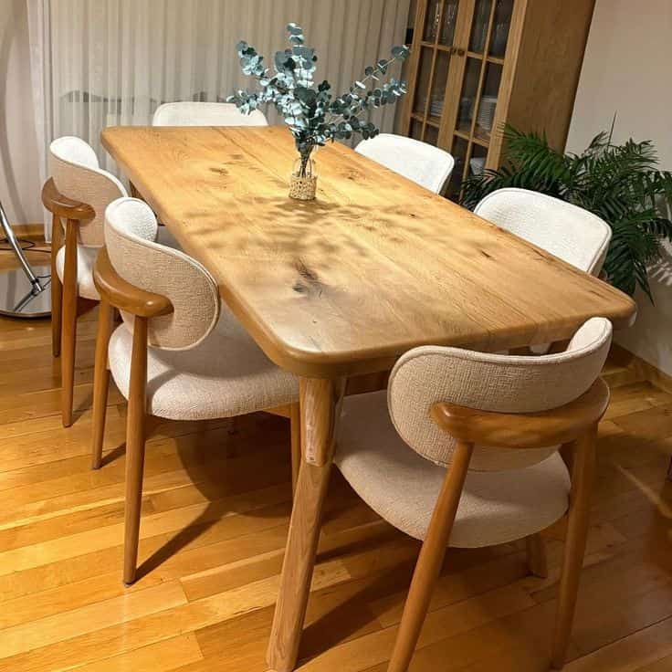 صندلی چوبی میز غذا خوری مینیمال با طراحی ساده